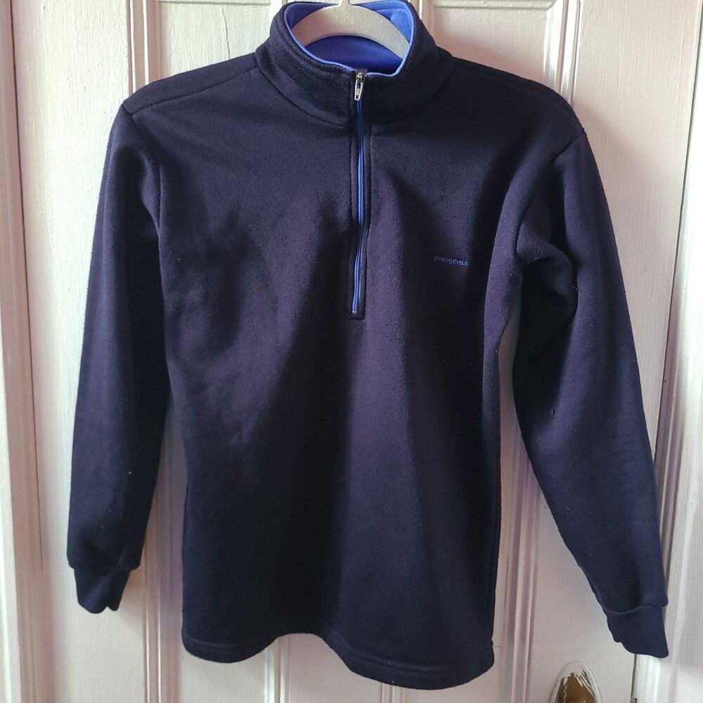 Patagonia Capilene Men’s Black 1/4 Zip Mock Neck Fleece Sweatshirt Size XS